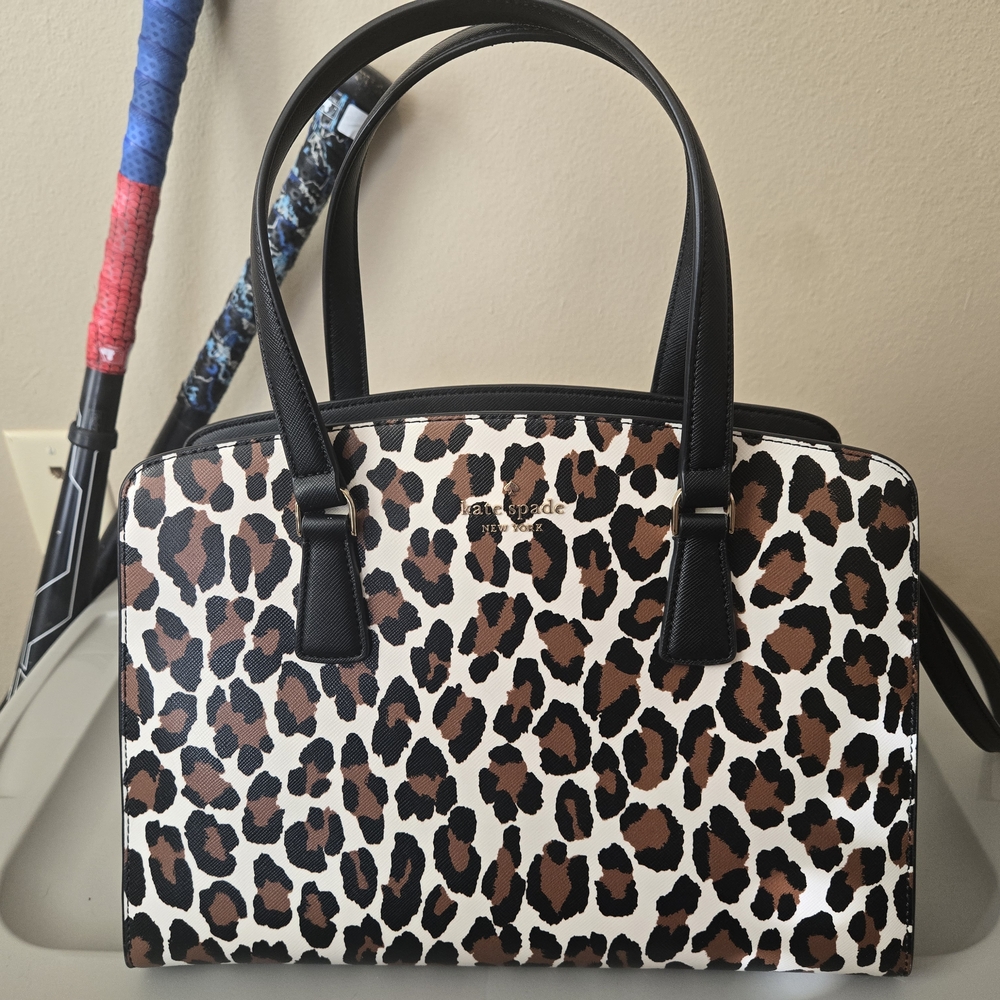 Kate Spade Leopard Print Handbag - Black and Brown